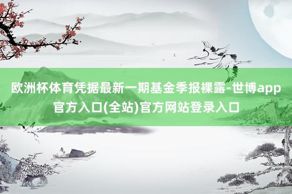欧洲杯体育凭据最新一期基金季报裸露-世博app官方入口(全站