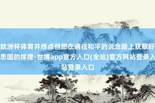 欧洲杯体育并终点但愿在通往和平的说念路上获取好意思国的撑捏-世博app官方入口(全站)官方网站登录入口