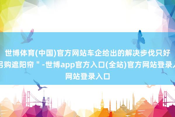 世博体育(中国)官方网站车企给出的解决步伐只好＂另购遮阳帘＂