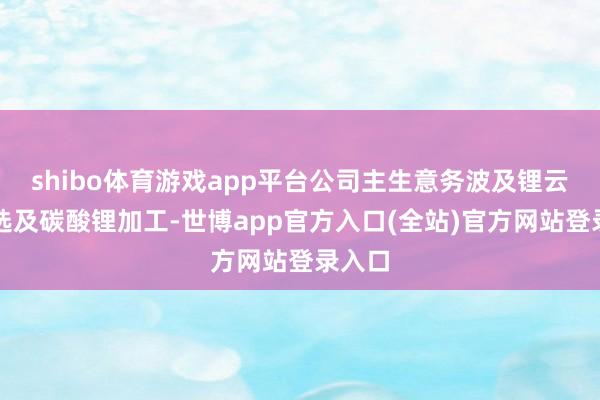 shibo体育游戏app平台公司主生意务波及锂云母遴选及碳酸 shibo体育游戏app平台公司主生意务波及锂云母遴选及碳酸