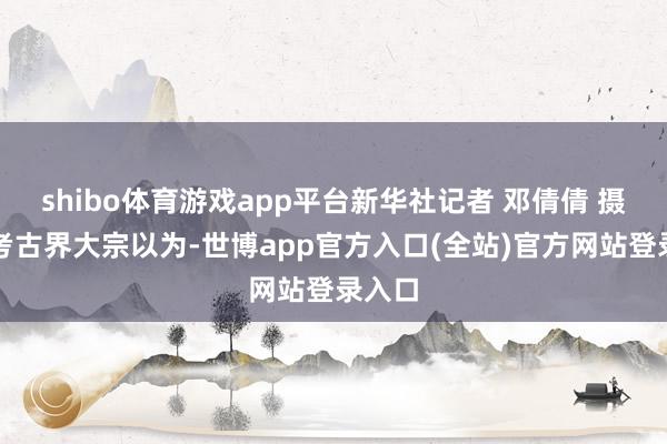shibo体育游戏app平台新华社记者 邓倩倩 摄刻下考古界